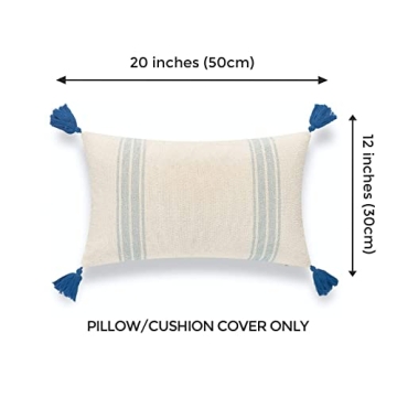 Hofdeco Coastal Decorative Lumbar Pillow Cover Light Blue