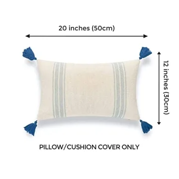 Hofdeco Coastal Decorative Lumbar Pillow Cover Light Blue