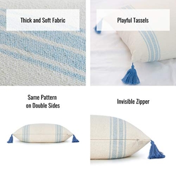 Hofdeco Coastal Decorative Lumbar Pillow Cover Light Blue