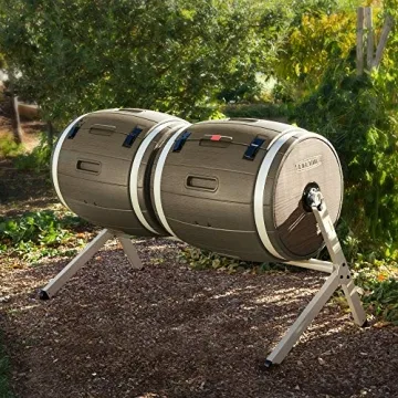 Lifetime 60309 Double Bin Rotating Composter for Efficient Composting