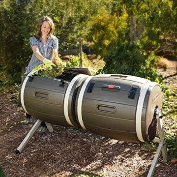 Lifetime 60309 Double Bin Rotating Composter for Efficient Composting