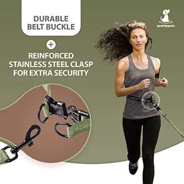 SparklyPets Hands Free Double Dog Leash for Large Breeds