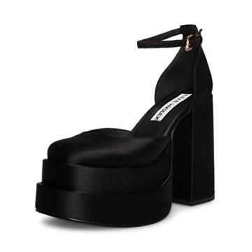 Steve Madden Women's Charlize Platform Heels in Black Satin