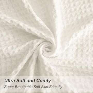 PHF Ultra Soft Waffle Weave Euro Shams Pillow Covers 26" x 26" 2 Pack, No Filling, Breathable Skin-Friendly Euro Throw Pillow Covers for Bed Couch Sofa, Coconut White