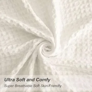 PHF Ultra Soft Waffle Weave Euro Shams Pillow Covers 26" x 26" 2 Pack, No Filling, Breathable Skin-Friendly Euro Throw Pillow Covers for Bed Couch Sofa, Coconut White