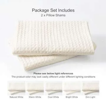 PHF Ultra Soft Waffle Weave Euro Shams Pillow Covers 26" x 26" 2 Pack, No Filling, Breathable Skin-Friendly Euro Throw Pillow Covers for Bed Couch Sofa, Coconut White