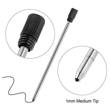 TecUnite 20 Pieces 2.75 Inch Ballpoint Pen Refills for Diamond Crystal Stylus Pens with Black Velvet Bag Supplies(Black Refill)