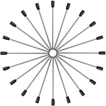 TecUnite 20 Pieces 2.75 Inch Ballpoint Pen Refills for Diamond Crystal Stylus Pens with Black Velvet Bag Supplies(Black Refill)