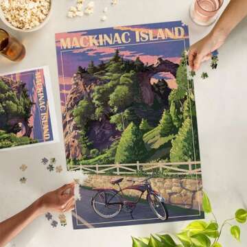 Lantern Press 1000 Piece Jigsaw Puzzle, Mackinac Island, Michigan, Arch Rock