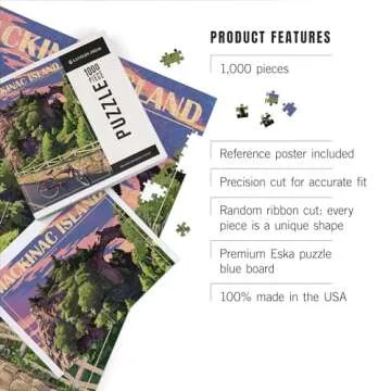 Lantern Press 1000 Piece Jigsaw Puzzle, Mackinac Island, Michigan, Arch Rock