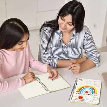 Xqumoi 2Pack A5 Teacher Spiral Notebooks, Teaching is A Work of Heart Ruled Hardbound Journal Writing Notebooks School Office Supplies Teacher Appreciation Gift Back to School Notepad Diary