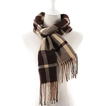Vimate Brown Checkered Scarf for Men and Women - Stylish Accessory