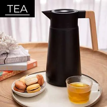 Hastings Collective Thermal Coffee Carafe 68 Oz - Large Stainless Steel Insulated Carafe - 2 Liter D...