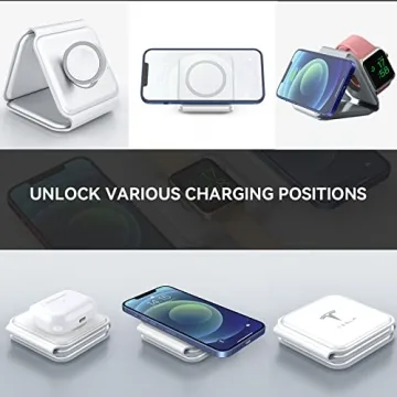 Compact KIKIMO Tesla 3 in 1 Wireless Charger for Apple Devices