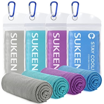 Sukeen [4 Pack] Cooling Towel (40"x12"),Ice Towel,Soft Breathable Chilly Towel,Microfiber Towel for ...