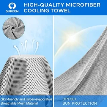 Sukeen [4 Pack] Cooling Towel (40"x12"),Ice Towel,Soft Breathable Chilly Towel,Microfiber Towel for Yoga,Sport,Running,Gym,Workout,Camping,Fitness,Workout & More Activities