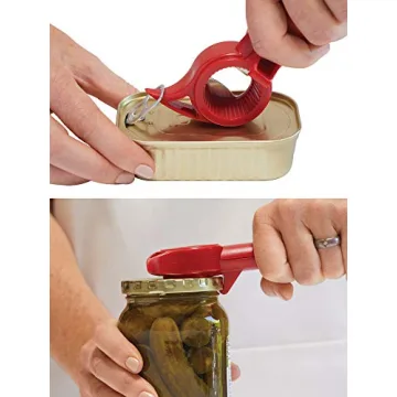 Kuhn Rikon Auto Safety Master Opener for Cans, Bottles and Jars, 9 x 2.75 inches, Red