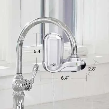 PUR PLUS Chrome Faucet Mount Water Filter - Great-Tasting Water