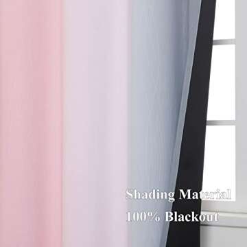 Pink and Grey Ombre Blackout Curtains - 84 Length
