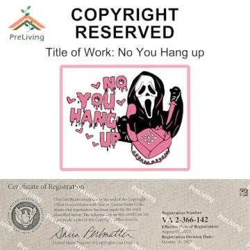 PreLiving 18x18 Inch Pink Throw Pillow Cover - 'No You Hang Up' Funny Horror Ghost Design, Romantic ...