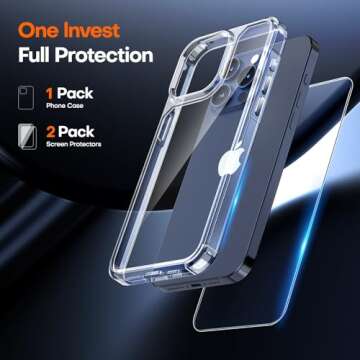 TAURI iPhone 15 Pro Case Clear - Slim & Shockproof