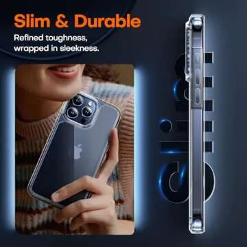 TAURI iPhone 15 Pro Case Clear - Slim & Shockproof