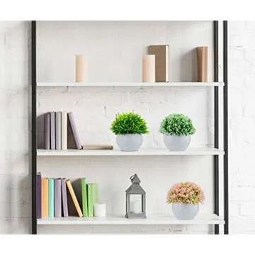 ELYSIANZE Mini Artificial Plants | Modern Farmhouse Plants Home Decor | Small Fake Plants | Office/Kitchen/Bathroom/Bedroom/Mantle/Shelf/Living Room/ (Pink, Green & White)