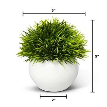 ELYSIANZE Mini Artificial Plants | Modern Farmhouse Plants Home Decor | Small Fake Plants | Office/Kitchen/Bathroom/Bedroom/Mantle/Shelf/Living Room/ (Pink, Green & White)