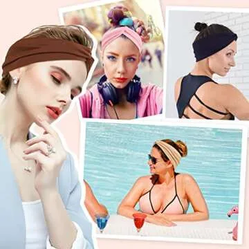 Panleding 12 Pcs Stylish & Comfy Stretchy Headbands