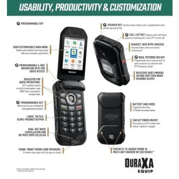 KYOCERA DuraXA Equip E4831 | Rugged Waterproof Flip Phone