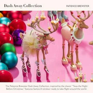 MACKENZIE-CHILDS Patience Brewster Dash Away Figurine, Christmas Home Decor, Dancer Reindeer