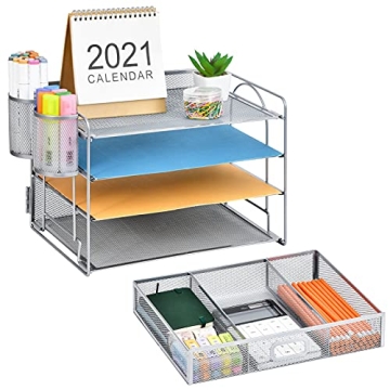 Marbrasse 4-Tier Mesh File Organizer - Stylish and Functional