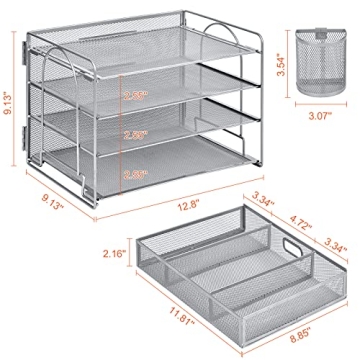 Marbrasse 4-Tier Mesh File Organizer - Stylish and Functional