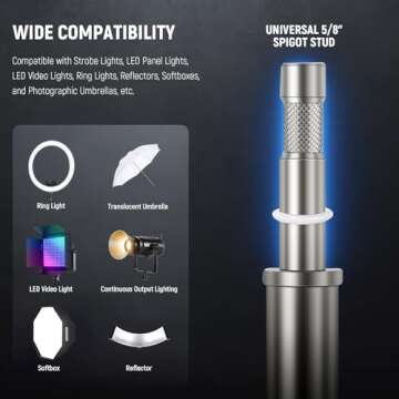 NEEWER 10ft Heavy Duty Light Stand with Wheels