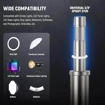 NEEWER 10ft Heavy Duty Light Stand with Wheels