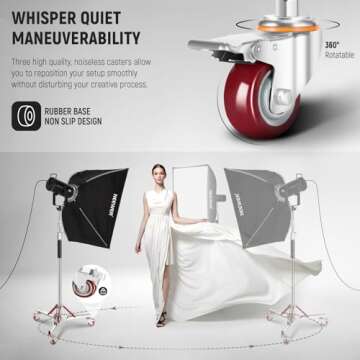 NEEWER 10ft Heavy Duty Light Stand with Wheels