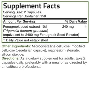 Bronson Extra Strength Fenugreek Seed Powder Capsules