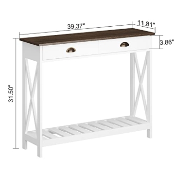 ChooChoo Farmhouse Console Table with Drawer for Entryway