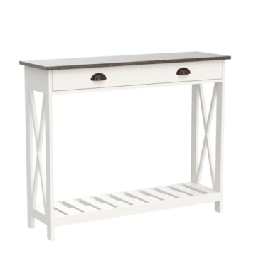 ChooChoo Farmhouse Console Table with Drawer for Entryway