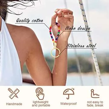 Junkin 24 Vibrant Boho Keychains for Gifts and Decor