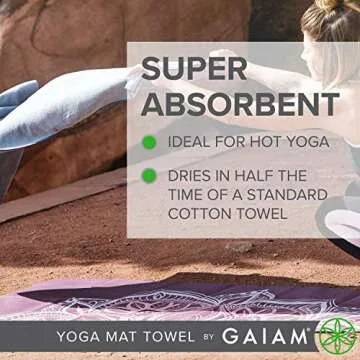 Gaiam Microfiber Yoga Mat Towel for Hot Yoga