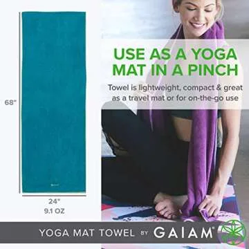 Gaiam Microfiber Yoga Mat Towel for Hot Yoga
