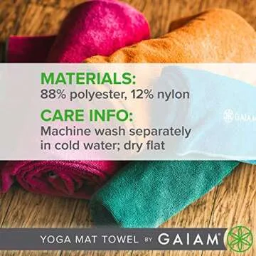 Gaiam Microfiber Yoga Mat Towel for Hot Yoga