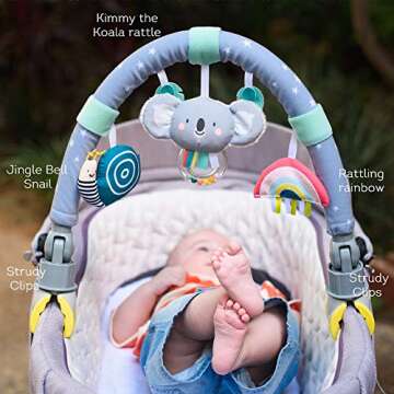 Taf Toys Koala Daydream pram, Stroller & car seat Arch | Ideal for Infants & Toddlers, Activity Arch with Fascinating Toys, Stimulates Baby’s Senses and Motor Skills Development, for Easier Outdoors