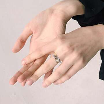 Dorriss Ring for Women Cable Nail Rings Open Stackable Adjustable Cubic Zirconia Vintage Designer Fashion Jewelry Girlfriend Wife Mom