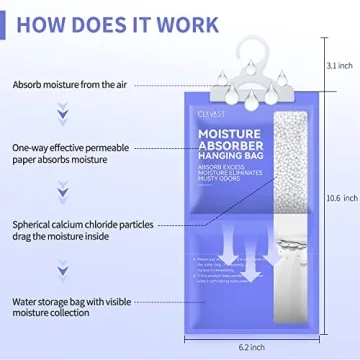 CLEVAST Moisture Absorbers Packets 10 Pack for Fresh Spaces