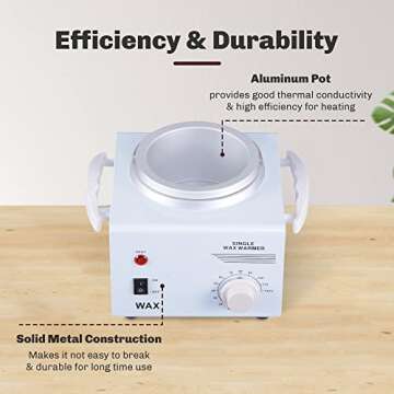 AW Portable Single Hot Wax Warmer Electric Heater Salon Facial Skin Hair Removal Spa Home with 50PCS Wood Sticks Cover Bracket