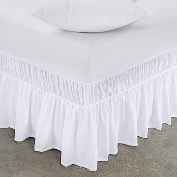 Utopia Bedding Full Elastic Bed Ruffle - Easy Wrap Around Ruffle - Microfiber Bed Skirt with Adjusta...