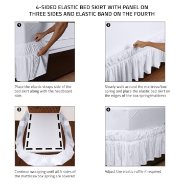 Utopia Bedding Full Elastic Bed Ruffle with Easy Wrap Design