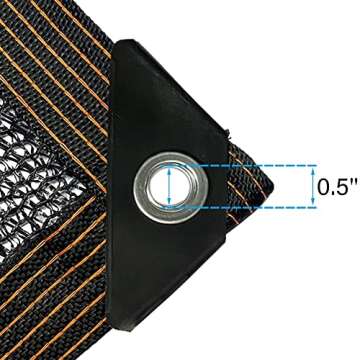 winemana 40% Black Shade Cloth, 20 x 20 FT Durable Mesh Tarp with Grommets, Resistant Garden Sun Sha...